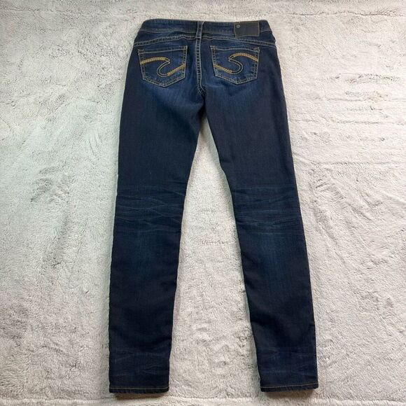 Silver Jeans Camden Rose Womens Size 28x31 Low Rise Dark Wash Denim Skinny - Picture 7 of 11